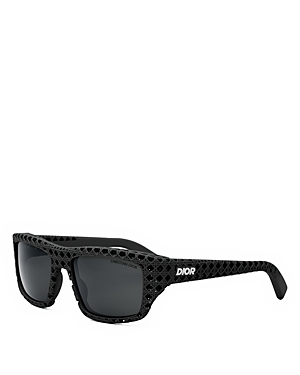 Shop Dior 3d S1i Polarized Square Sunglasses, 57mm In Black/gray Polarized Solid