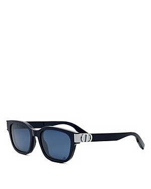 Shop Dior Cd Icon S1i Geometric Sunglasses, 54mm In Black/blue Solid