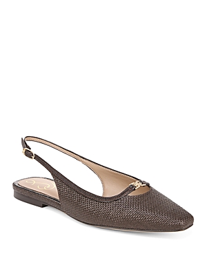 Shop Sam Edelman Women's Cleo Snip Toe Slingback Flats In Pinto Brown