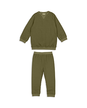 Shop Maniere Boys' 2-pc. Waffle Knit Top & Pant Set - Baby In Sage