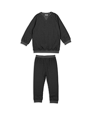 Shop Maniere Boys' 2-pc. Waffle Knit Top & Pant Set - Baby In Grey
