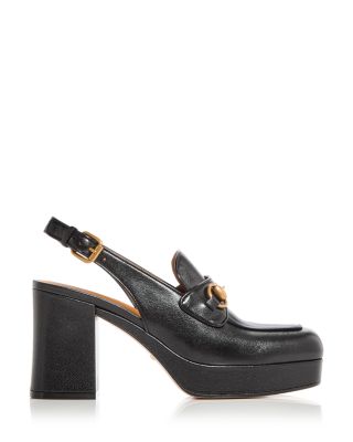 Gucci Women's Horsebit Slingback Platform Block Heel Mules