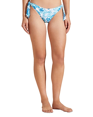 Vilebrequin Tahiti Flower Printed Bikini Bottom In Blue