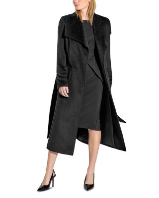 Wide Collar Long Wrap Coat