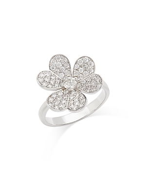Bloomingdale's Diamond Flower Ring In 14k White Gold, 1.0 Ct. T.w.