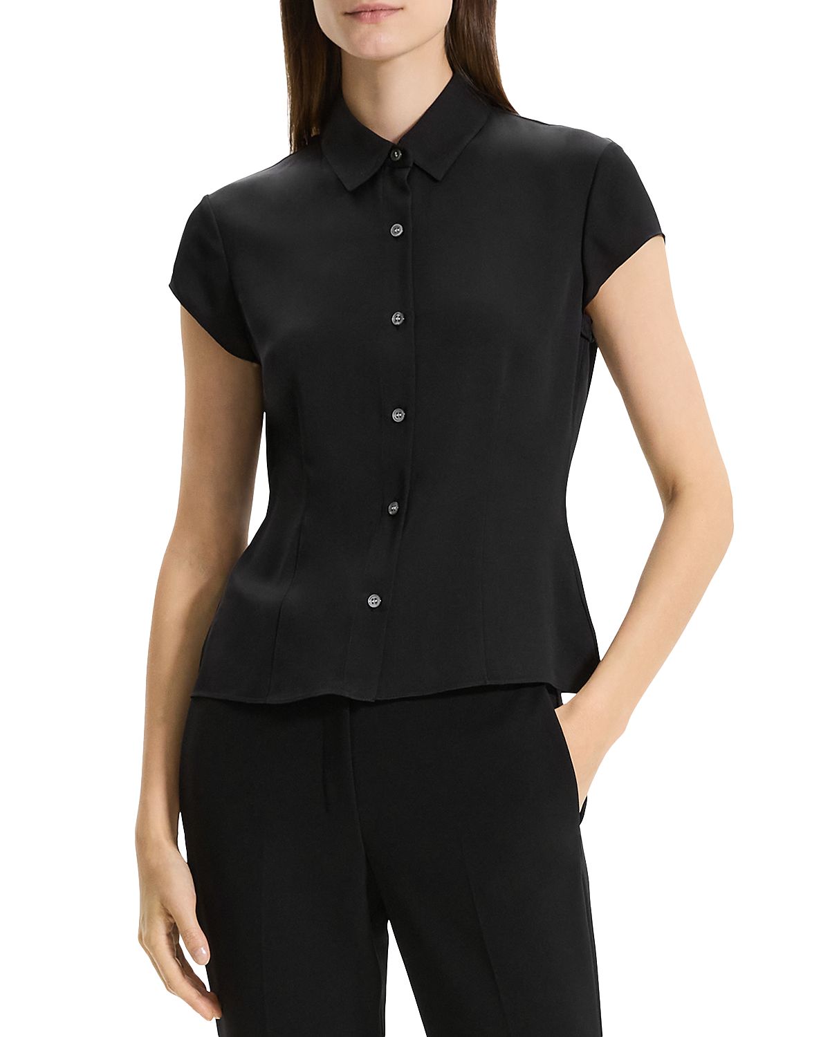 Theory Silk Cap Sleeve Shirt