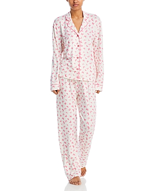 Aqua Sleep Long Sleeve Pyjama Set In Peony Butterfly