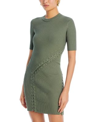 SIMKHAI Gilly Lace Up Ribbed Mini Dress | Bloomingdale's Women