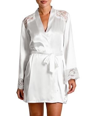 Shop In Bloom By Jonquil Love Me Now Satin Robe In Ivory