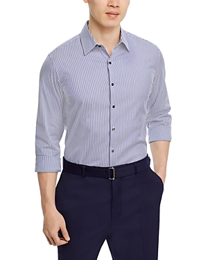 Shop Michael Kors Slim Fit Button Front Shirt In Midnight