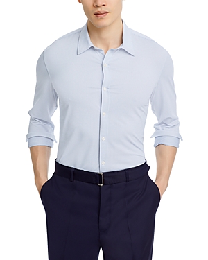 Shop Michael Kors Slim Fit Button Front Shirt In Blueberry