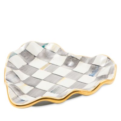 Sterling Check Fluted Heart Plate