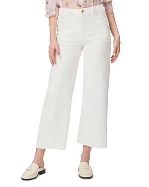 Paige Anessa High Rise Wide Leg Ankle Jeans in Tonal Ecru