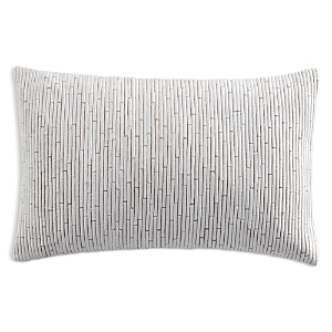Donna Karan Home Embroidered Block Decorative Pillow, 11 x 22