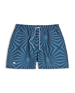 Shop Oas Costal Cortado Drawstring 4.3 Swim Shorts In Blue
