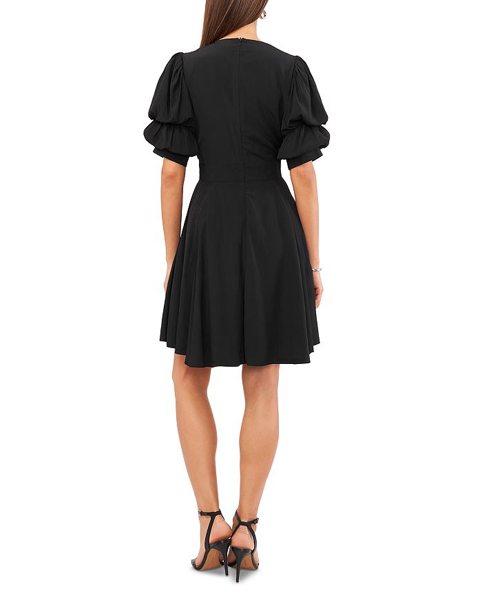 Shop 1.state Bubble Sleeve V Neck Dress In Rich Black