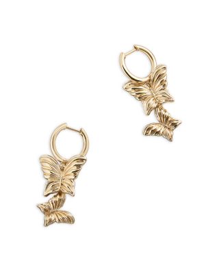 BAUBLEBAR - Spread Your Wings Double Butterfly Charm Hoop Earrings in Gold Tone