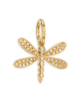 Temple St. Clair - 18K Yellow Gold FJ Diamond Dragonfly Pendant