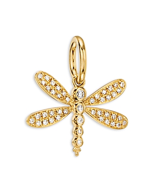 Temple St. Clair 18K Yellow Gold Fj Diamond Dragonfly Pendant