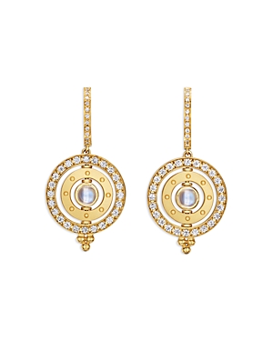 Temple St Clair 18k Yellow Gold Fj Blue Moonstone & Diamond Orbital Drop Earrings
