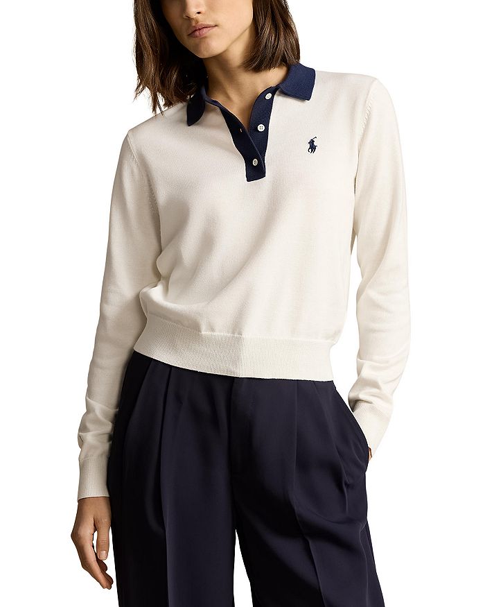 The Wimbledon Online Shop ︳ Polo Ralph Lauren Men's Cotton Polo-Collar  Sweater - White