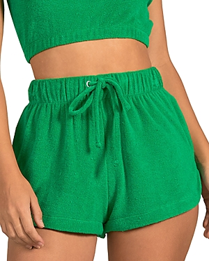 Shop Elan Elastic Waistband Swim Cover Up Shorts In Green Bright