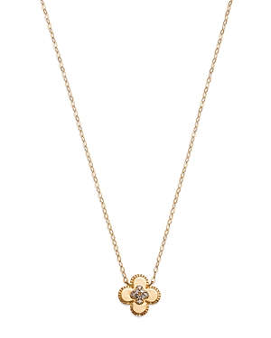 Bloomingdale's Diamond Clover Pendant Necklace In 14k Yellow Gold, 0.05 Ct. T.w.