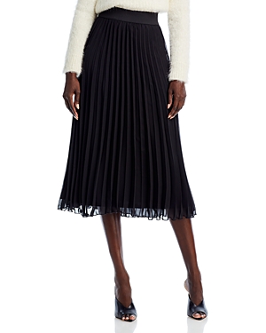 Shop Aqua Midi Pleated Skirt - 100% Exclusive In Black