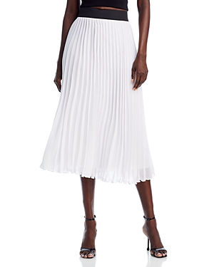 Aqua Midi Pleated Skirt - 100% Exclusive In White