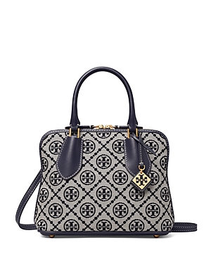Tory Burch Mini T Monogram Jacquard Swing Crossbody Bag In Tory Navy/gold