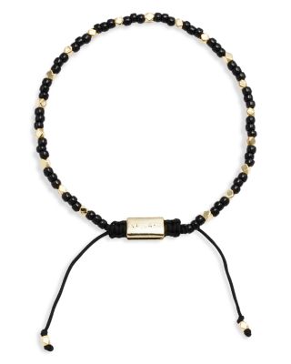 Black Bead & Gold-Tone Sterling Silver Bracelet