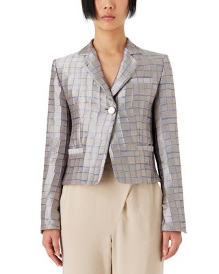 Emporio Armani - Textured Shiny Check Blazer