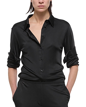 Shop Helmut Lang Cotton Fluid Slim Shirt In Black