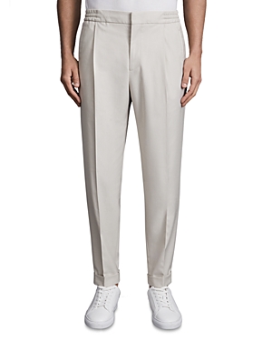 Shop Reiss Brighton Relaxed Fit Pleated Pants In Stone