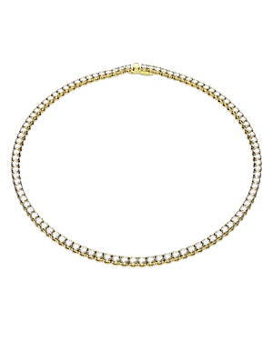 Shop Swarovski Matrix Round Cut Crystal Tennis Necklace, 16 In Silver/gold