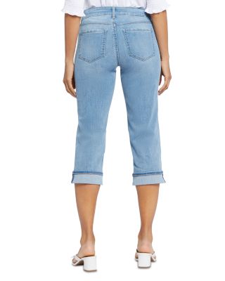 Marilyn Cuffed Straight Leg Cropped Jeans in Lakefront