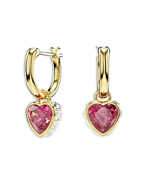 SWAROVSKI CHROMA CRYSTAL HEART DROP EARRINGS