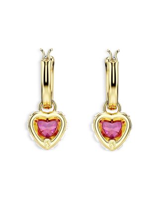 Chroma Crystal Heart Drop Earrings 