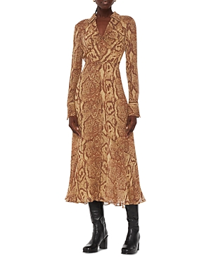 Whistles Serpent Print Midi Dress