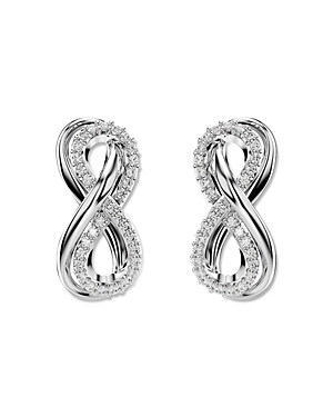 Shop Swarovski Hyperbola Infinity Stud Earrings In Silver