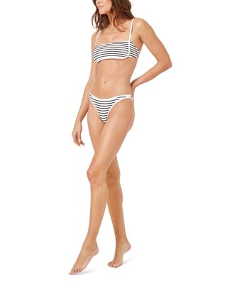 Hazel Striped Bandeau Bikini Top