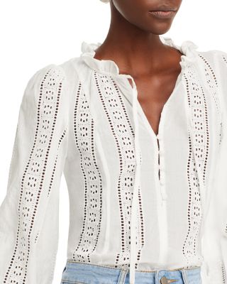Cotton Lace Inset Blouse - Exclusive