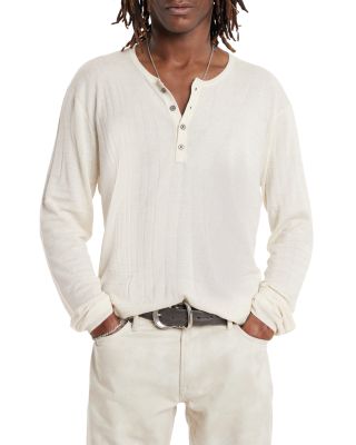 John Varuatos Men’s Ribbed Knit Henley White selling Shirt Size Medium