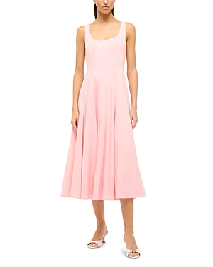 Shop Staud Wells Dress In Pearl Pink