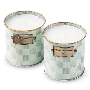 Shop Mackenzie-childs Sterling Check Small Citronella Candles, Set Of 2
