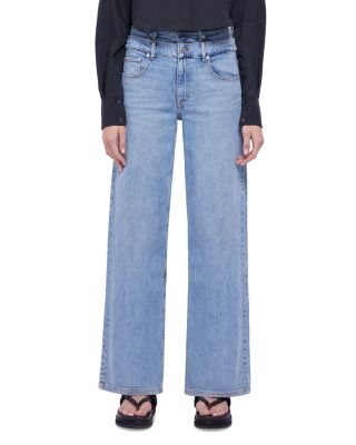 SIMKHAI - Kove Double Waist High Rise Jeans in Coastal