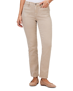Shop Nic + Zoe Nic+zoe High Rise Straight Ankle Jeans In Chamois