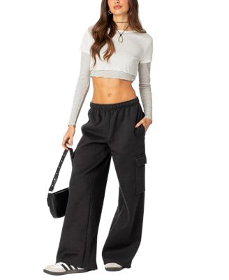  Wide Leg Cargo Sweatpants