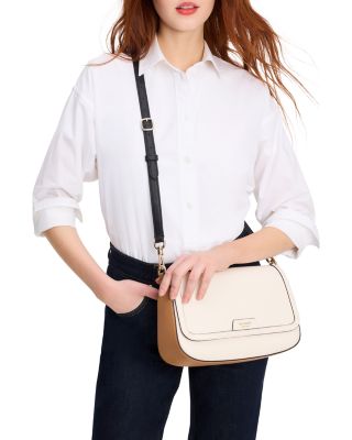 Hudson Color Blocked Pebbled Leather Flap Shoulder Bag