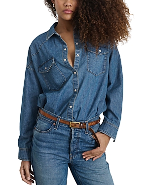 Shop Alex Mill Western Denim Shirt In Sante Fe Medium